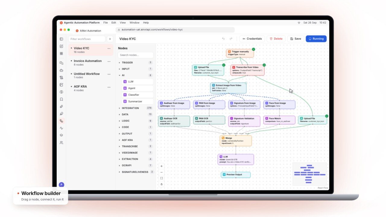 AgentNXT workflow builder